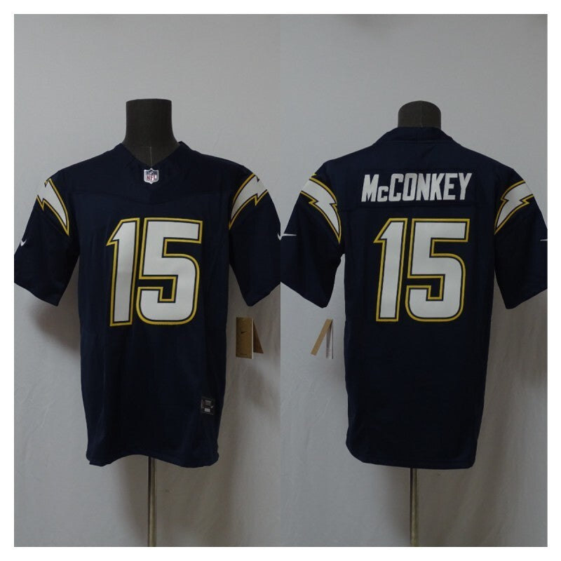 Los Angeles Chargers #15 Ladd McConkey Lightning 3 Edition Style 4