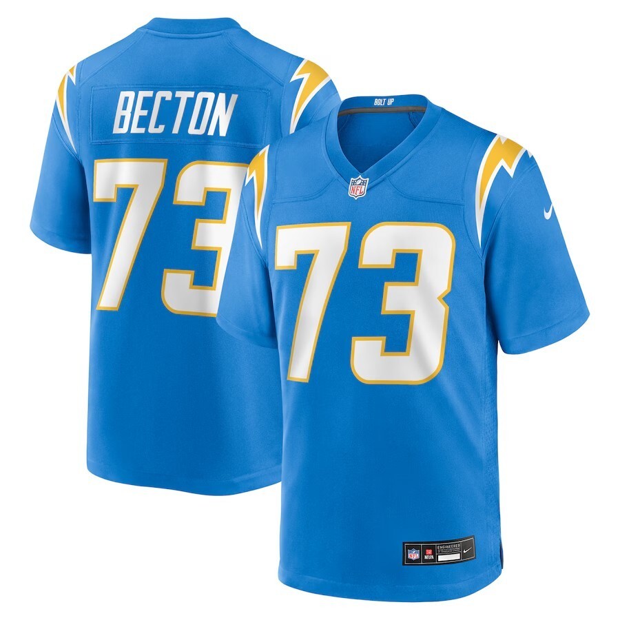 Los Angeles Chargers #73 Mekhi Becton Team Game Jersey - Powder Blue