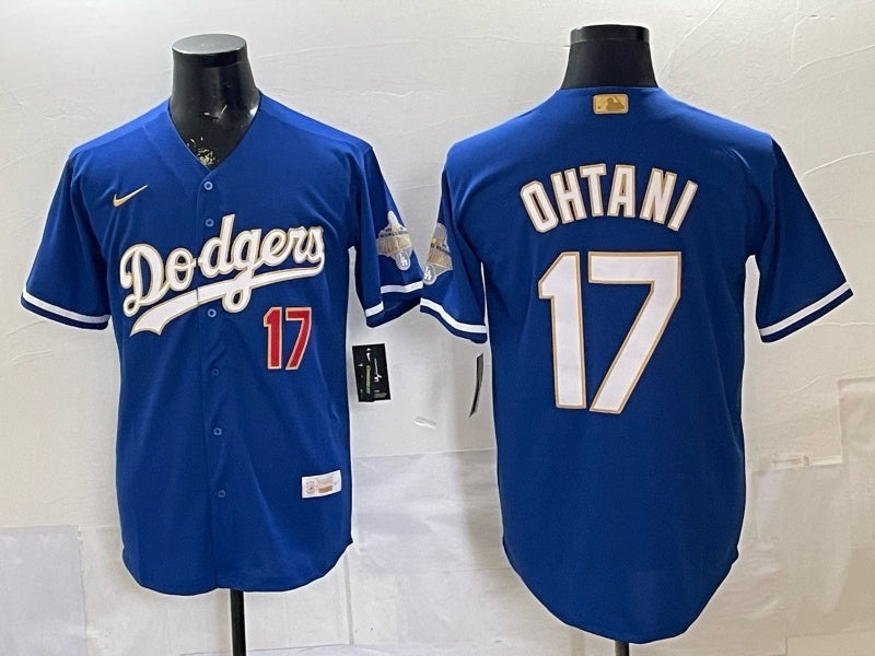 Los Angeles Dodgers #17 Shohei Ohtani Dodgers Blue Gold V2