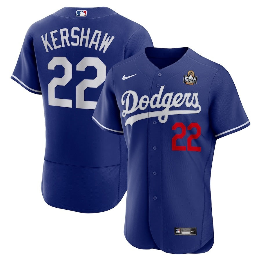 Los Angeles Dodgers #22 Clayton Kershaw 2024 World Series Alternate Authentic Player Jersey - Royal