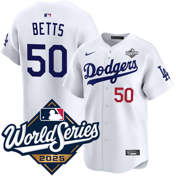 Los Angeles Dodgers #50 Mookie Betts Home Limited 2025 World Series Jersey