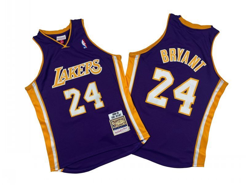 Los Angeles Lakers #24 Kobe Bryant Lakers 24 # White 08-09 Season Mitchell Retro Jersey -- Kobe