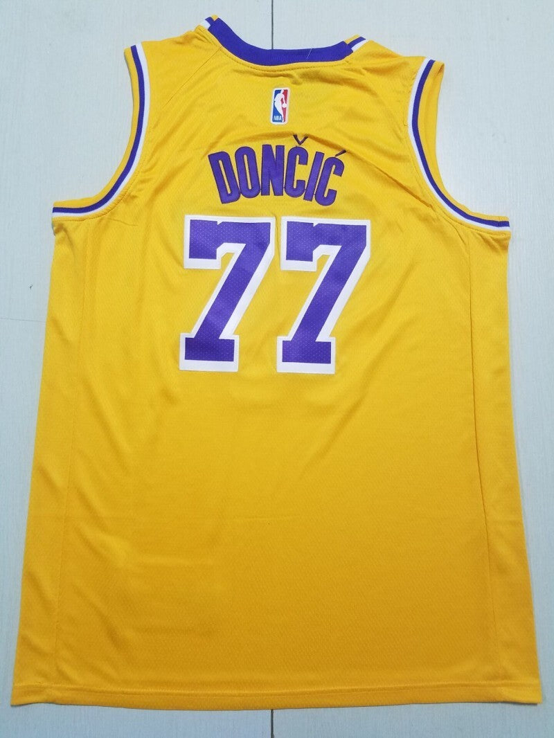 Los Angeles Lakers #77 Luka Doncic Lakers 77 Yellow s-xxl Style 1
