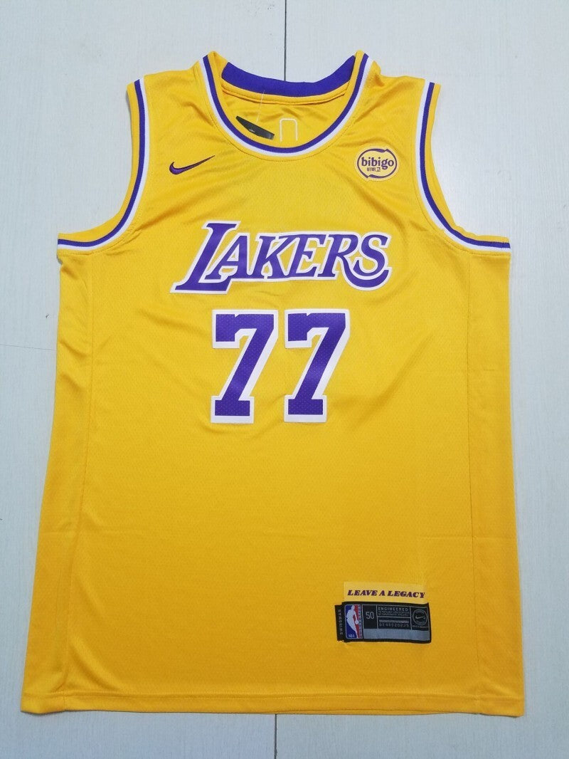 Los Angeles Lakers #77 Luka Doncic Lakers 77 Yellow s-xxl Style 2