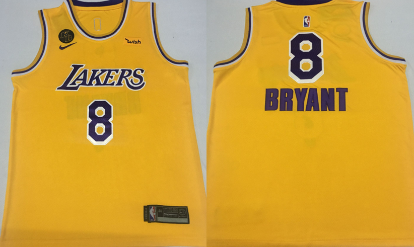 Los Angeles Lakers #8 kobe Bryant Lakers 8 # New Yellow