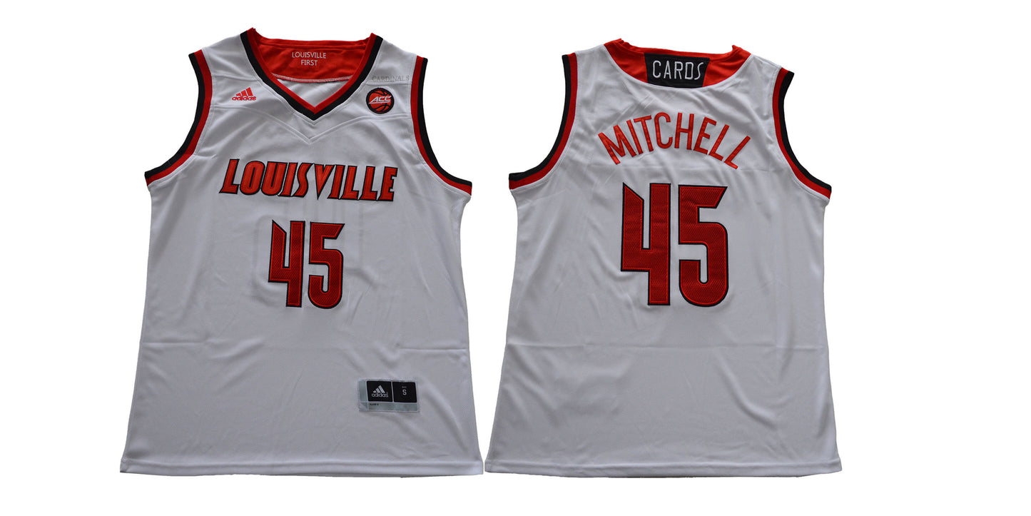 Louisville Cardinals 45 White Basketball