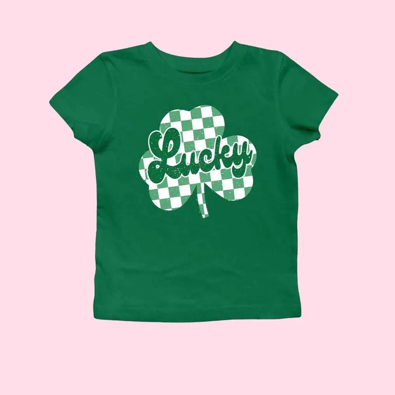 Lucky Shamrock Baby Tee, Lucky, St Patrick's Day , Lucky, Clover, Shamrock, Y2K 2000's Style, Streetwear Style1 Hoodie,...