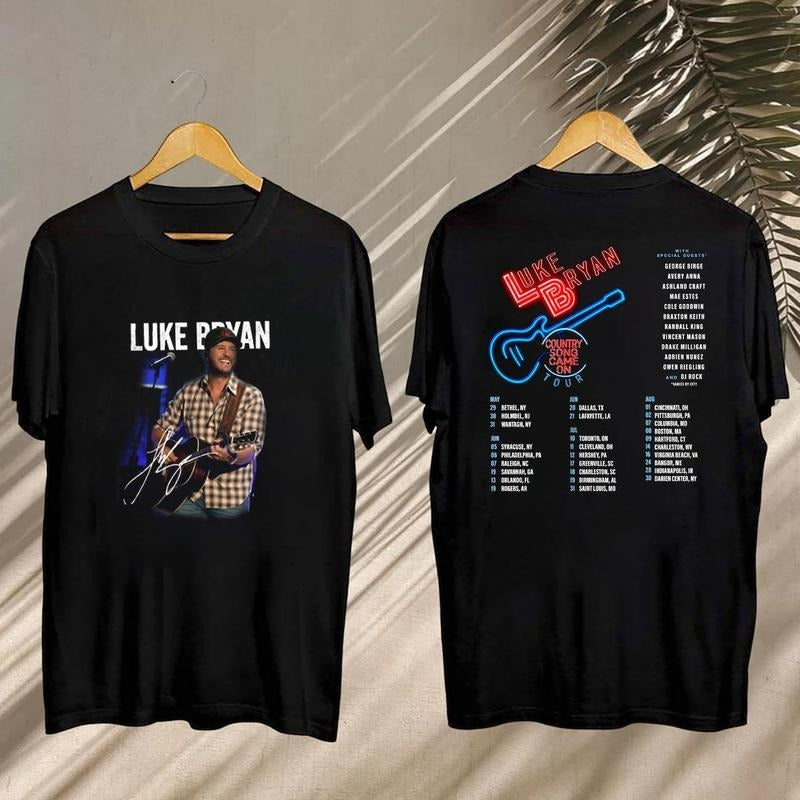 Luke Bryan Graphic Shirt, 2025 Luke Bryan Country Song Came On Tour Shirt, Luke Bryan Signature Shirt, Luke Bryan Fan Gift, Luke Bryan Merch