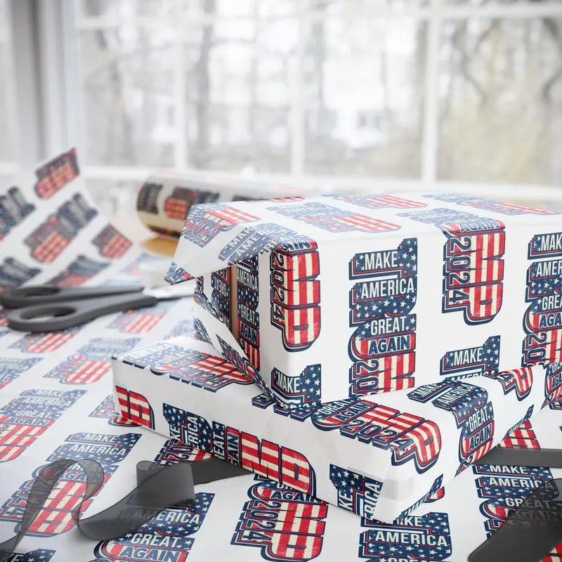 MAGA Gift Wrap Trump Wrapping Paper T-Shirts, Hoodie, Sweatshirt | InkThreadWorks.com