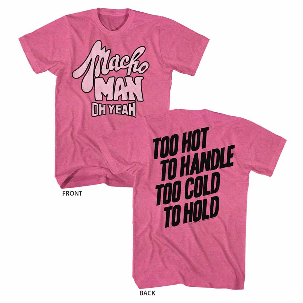 Macho Man Mens S/S T-Shirt - Toohot - Heather Retro Pink Heather