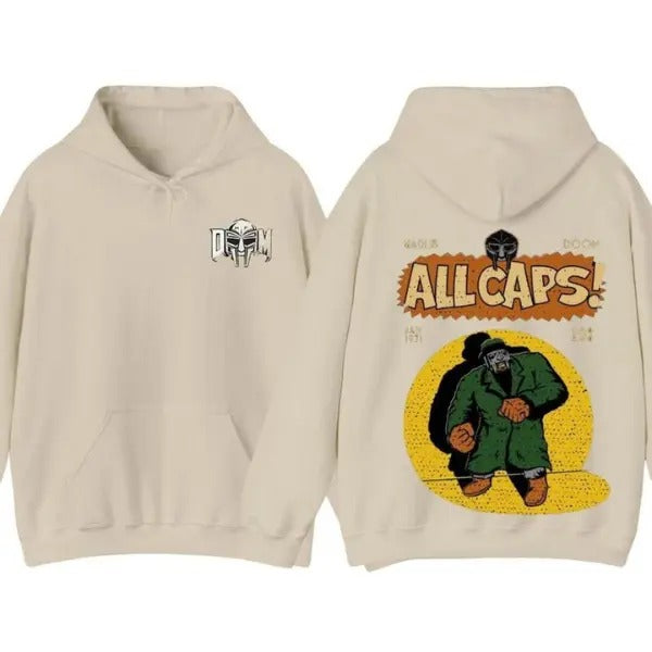MF Doom Madlib All Caps T-Shirt, Hoodie, Retro Hip-Hop Graphic Tee, Rap Music Merchandise, Unisex Streetwear Apparel