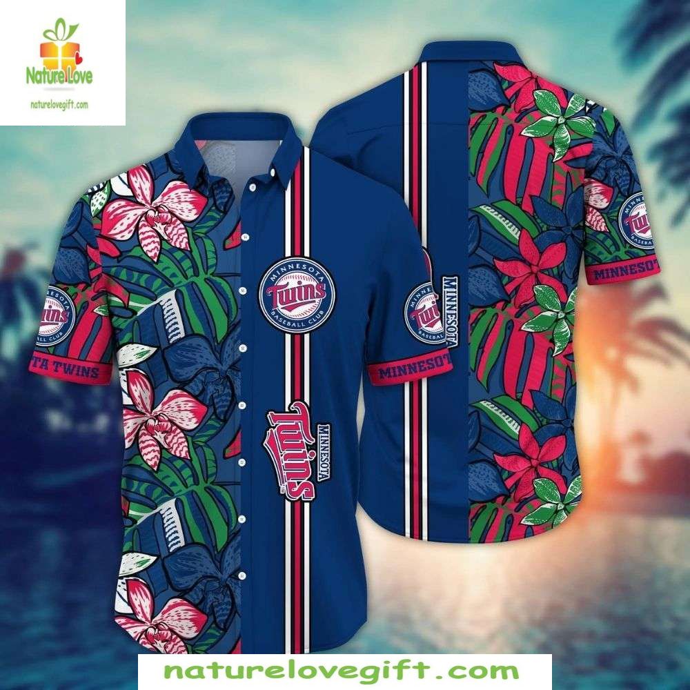 Minnesota Twins Floral Aloha Shirt Stylish MLB Baseball Hawaiian Shirt