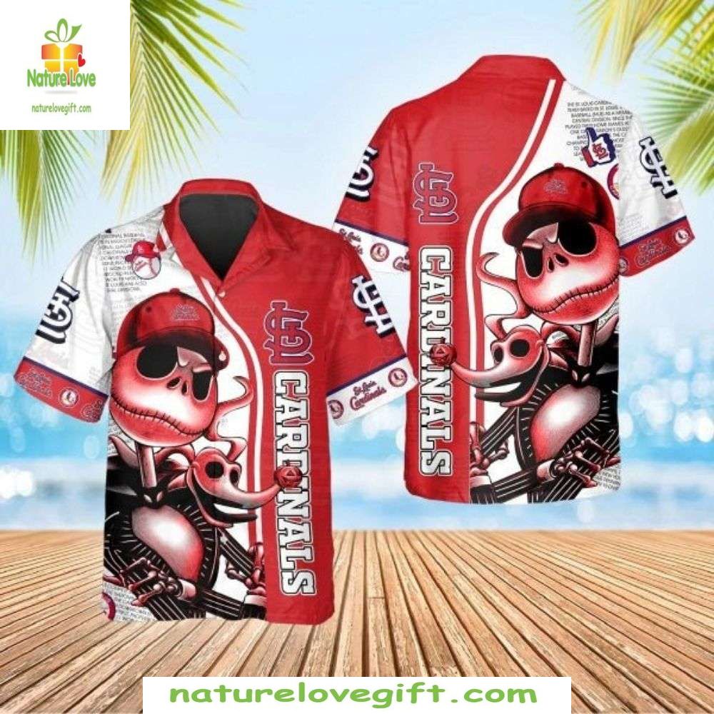 MLB St Louis Cardinals Jack Skellington Hawaiian Shirt Baseball Apparel
