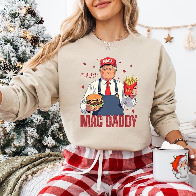 Mac Daddy Trump Sweatshirt, Trump We Won Again Sweatshirt, I'll Be Home For Christmas T-shirt, Make America Great Again...