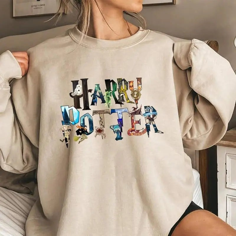 Magic HP Shirt, HP Fan Shirt, H0gwarts Shirt Sweatshirt, Hoodie Cotton Womenswear | InkThreadWorks.com