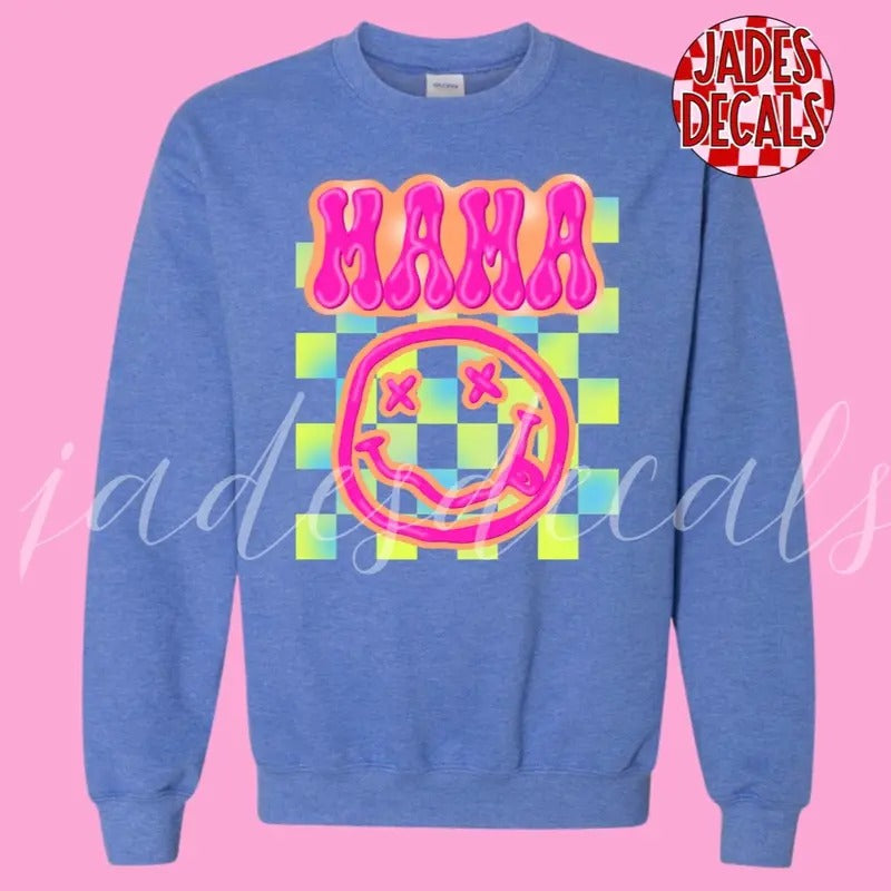Mama Retro Sweatshirt Gildan Oversized Crewneck T-Shirts, Hoodie | InkThreadWorks.com