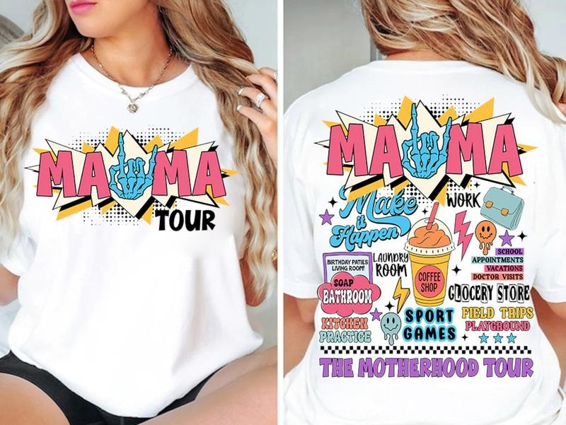 Mama Tour Gildan Tshirt - Motherhood Tshirt for moms - Mothers day Gift for mom Fit Top Graphic T Shirt