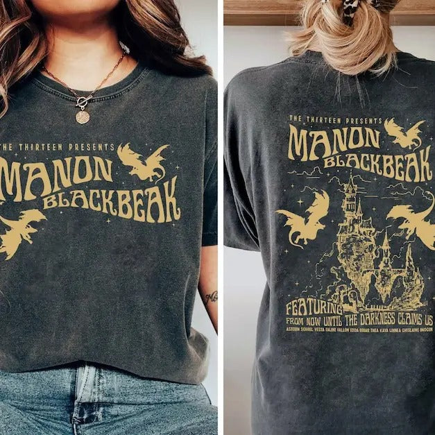 Manon Blackbeak Throne of Glass Double-Sided Shirt, Sarah J Maas Merch, Rowan Whitethorn, ACOTAR Crescent City...