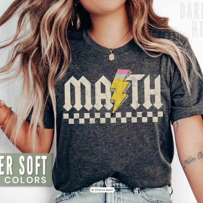 Math Teacher Shirt Retro Math Teacher Shirts High School Math Teacher Tshirt Back To School Teacher Appreciation Gift for...