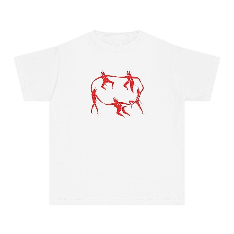 Matisse Dancing Devils Baby Tee, Vintage Demon Top, Coquette Baby Tee, Baby Tee Y2k, 90s Retro Graphic Top, Cool Grunge