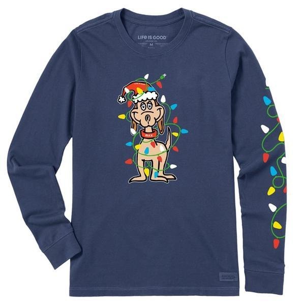 Max Merry Woofmas Long Sleeve Crusher Tee Hoodie, Sweatshirt | InkThreadWorks.com