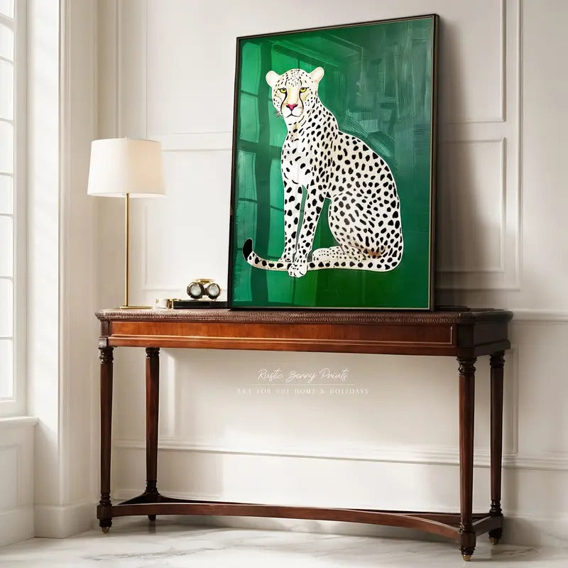 Maximalist Decor, Cheetah Wall Art | Leopard Art Print | Glam Preppy | Dorm Teen Room | Trendy | Digital | Instant...