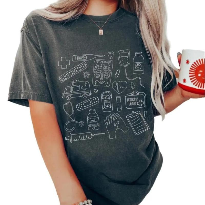 Medical Doodles T-Shirt for Nurses Hoodie, Sweatshirt | InkThreadWorks.com
