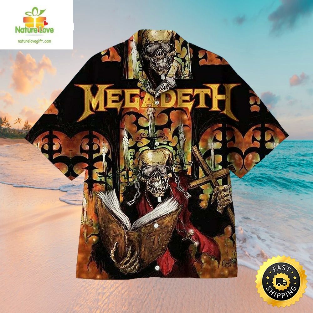 Megadeth Band Hawaiian Shirt Music Themed Casual Wear
