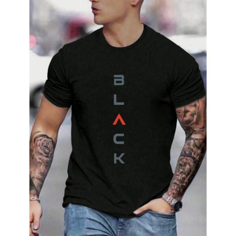 Men Plus Letter Graphic Tee For Summer Made In USA