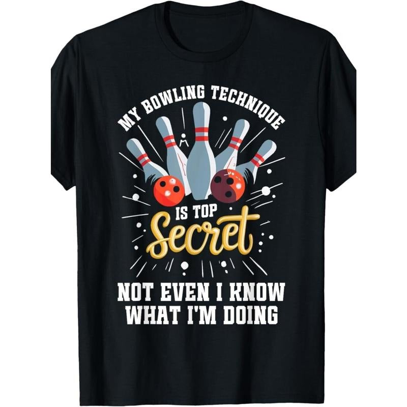 Men's 100% Cotton T-Shirt | Casual Round Neck | Multi-Season Comfort Fit | Humorous Bowling Graphic Print | Machine Washable & Dry Clean Safe | Perfect for Sports, Vacation, Parties & Casual Attire Made in USA