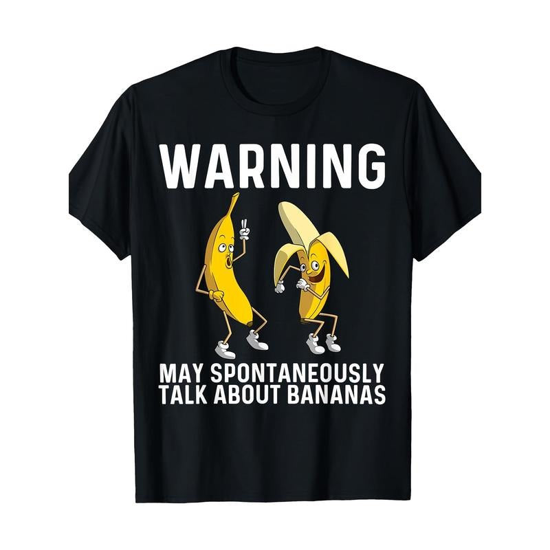 Men's Casual Cotton T-Shirt with Funny Banana Print - Loose Fit, Crew Neck, Perfect for Summer & Beach Outings made in usa