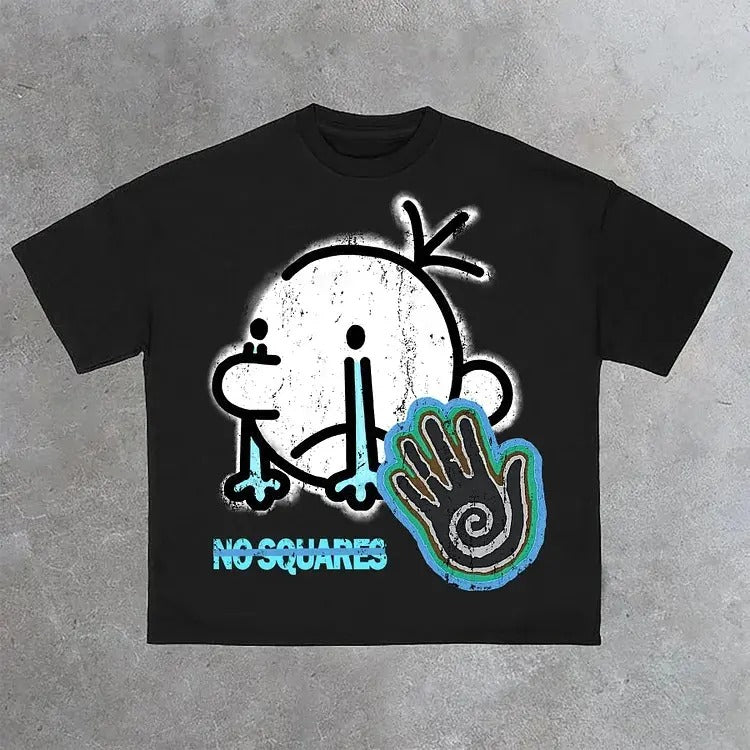 Men's No Squares Retro Street Pattern T-Shirt - Cotton Shirt - S to 4XL