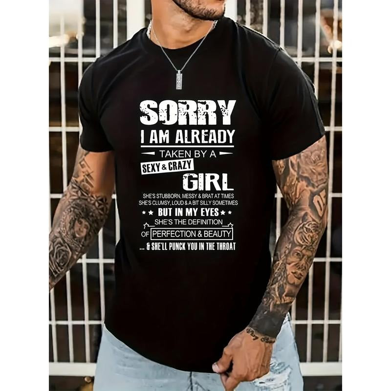 Mens Trendy Slogan Graphic Tee - Bold Prints for Summer Style - Lightweight Casual Wear - Premium Quality Streetwear T-Shirt for Fashion-Forward Gentlemen Made in USA