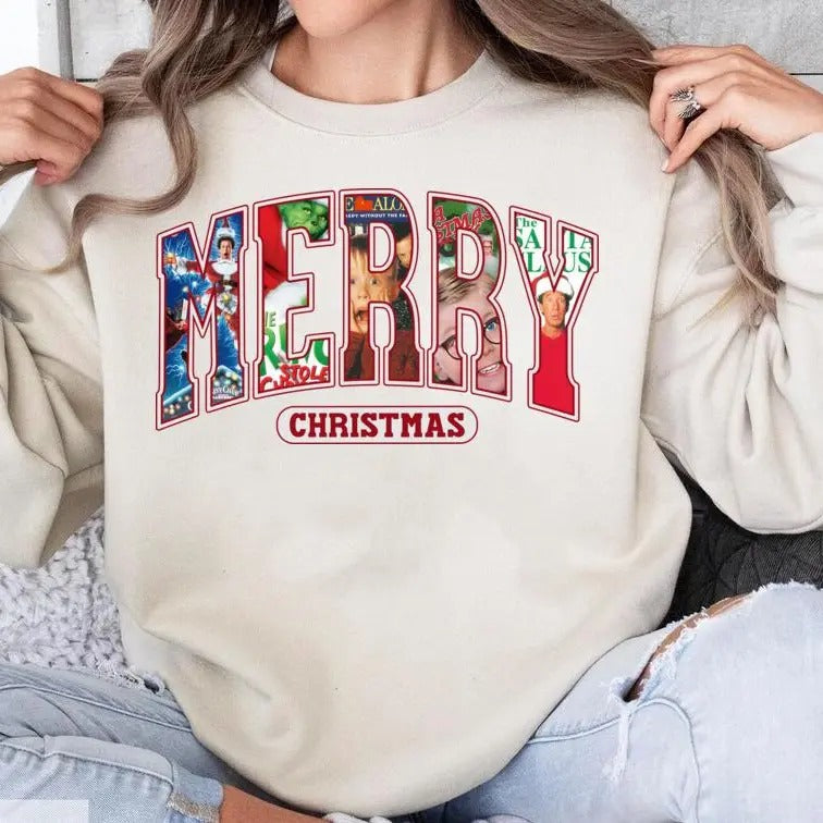 Merry Christmas Movies 2024 Sweatshirt,hoodie,tshirt, Christmas Party Gift Shirt, Matching Family Party Hoodie, Merry Xmas Sweatshirt