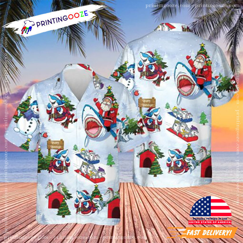 Merry Christmas Shark Hawaiian Shirt