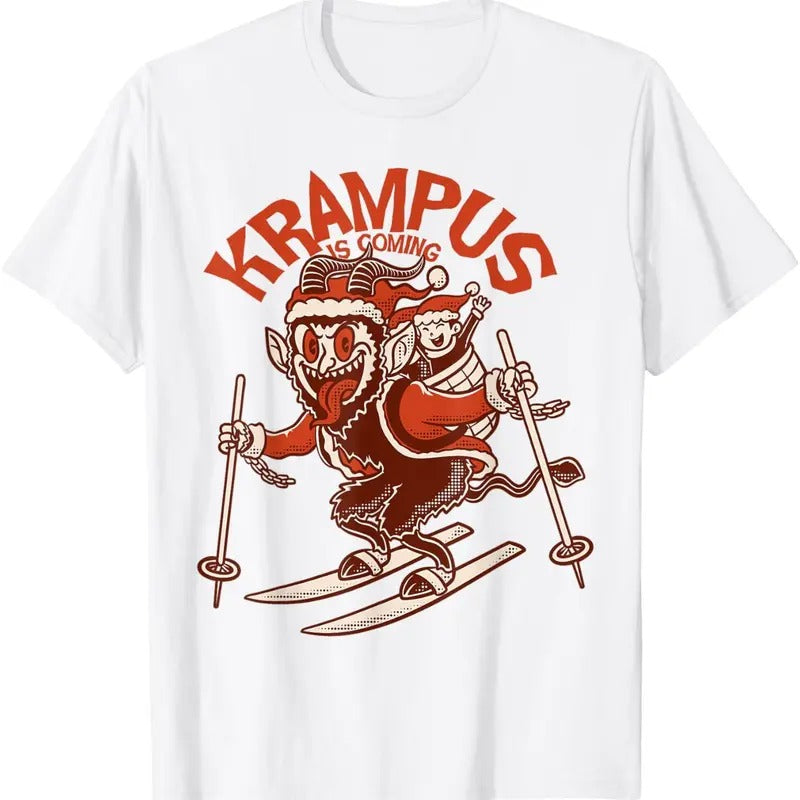 Merry Creepmas: Krampus is Coming - Ugly Christmas Horror T-Shirt Hoodie, Sweatshirt | InkThreadWorks.com