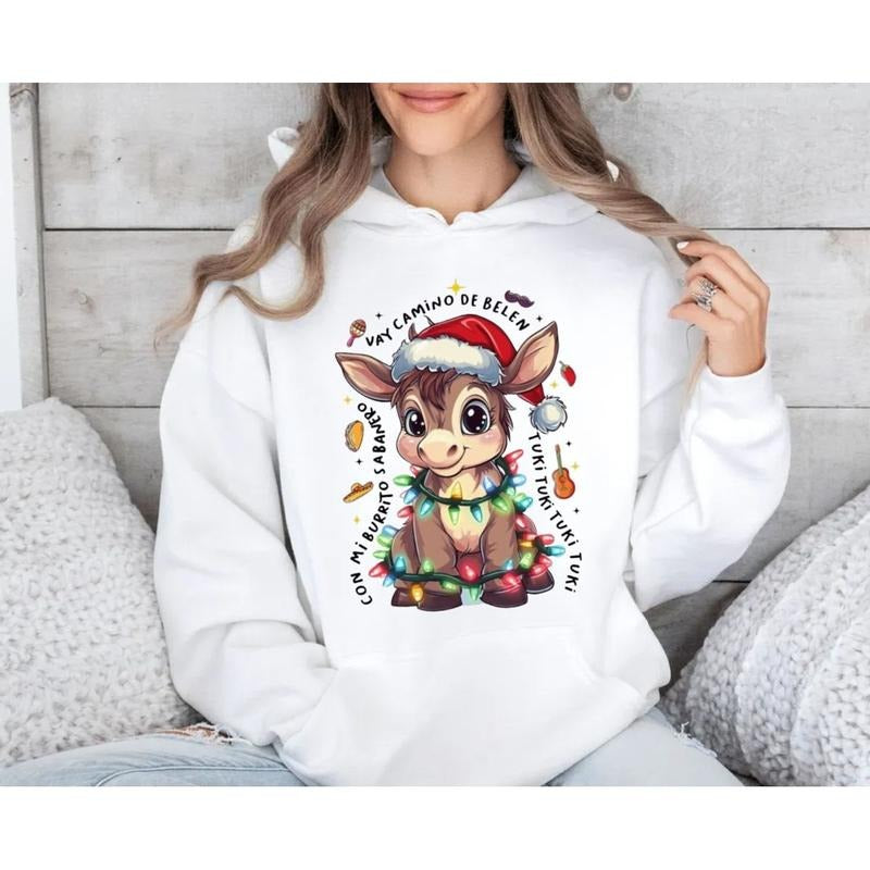 Mi Burrito Sabanero Mexican Shirt, Feliz Navidad Coquette Christmas Hoodie, Tuki Tuki Donkey Latino Xmas Sweatshirt,...