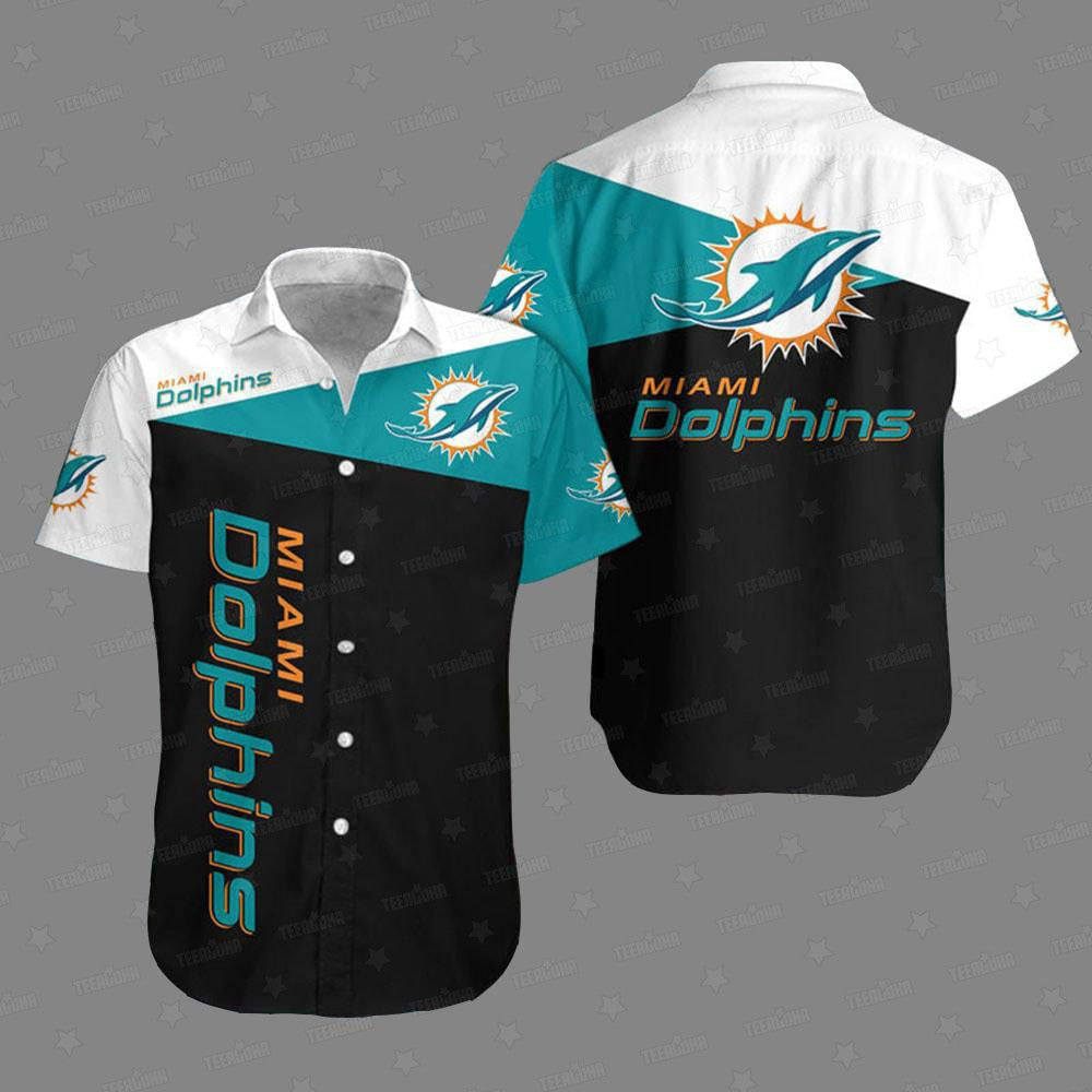 Miami Dolphins Hawaiian Shirt Classic Block Design by