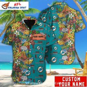 Miami Dolphins Floral Hibiscus Aloha Shirt