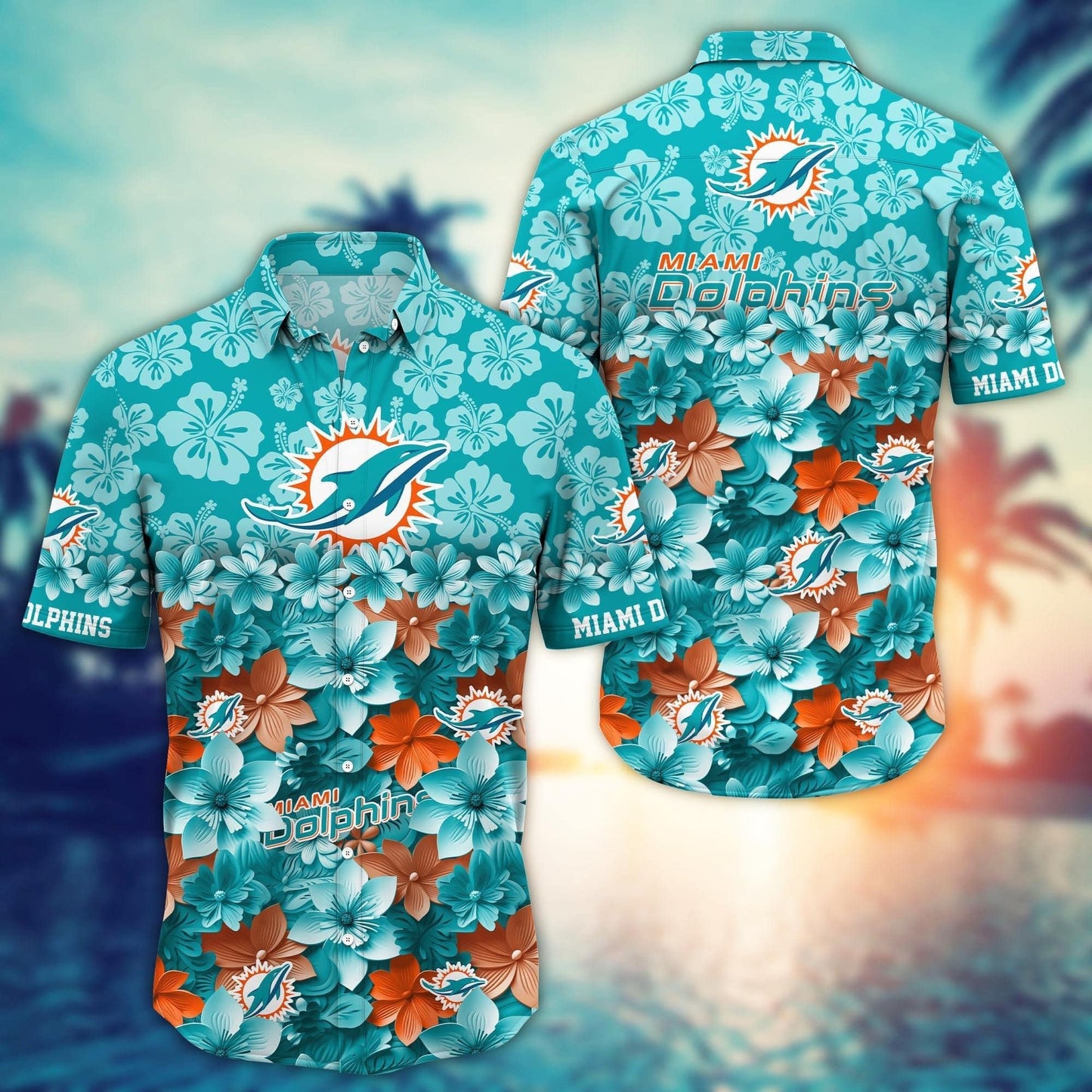 Miami Dolphins Hawaiian Shirt Paradise Bloom Design 330904