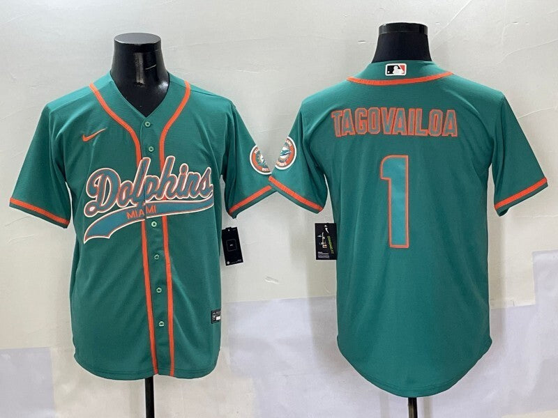 Miami Dolphins #1 Tua Tagovailoa Dolphins Collaboration