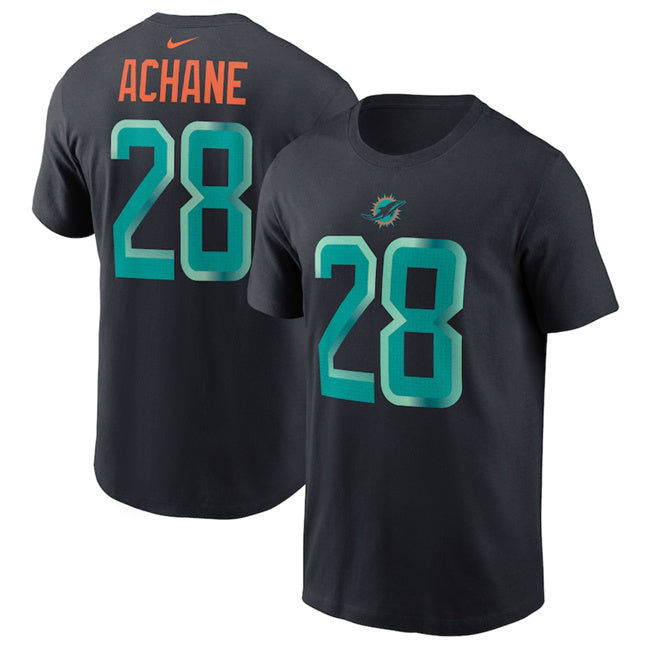 Miami Dolphins #28 De’Von Achane Black 2025 Rivalries Collection Player Name Style 2