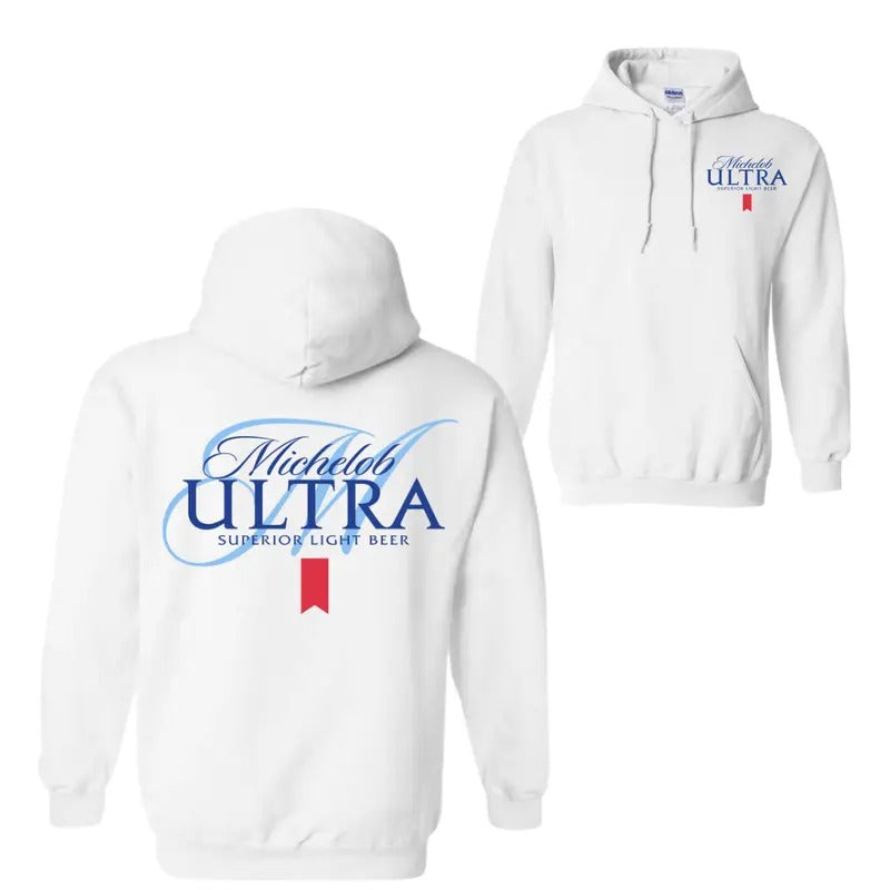 Michelob Ultra Light Beer Hoodie Sweatshirt T-Shirt, Funny Graphic for Beer Lovers, Trendy Casual Streetwear for Men and Women