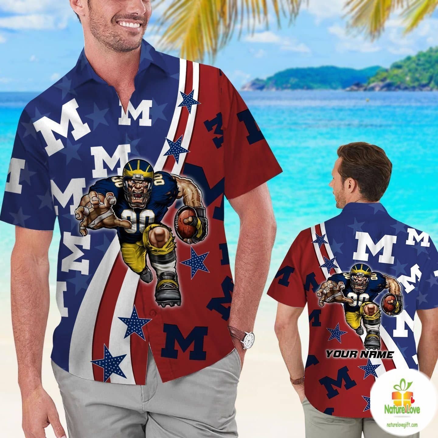 Michigan Wolverines Floral Hawaiian Shirt Tropical Aloha Shirts