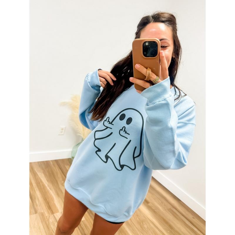 Middle Finger Ghost Graphic Pullover
