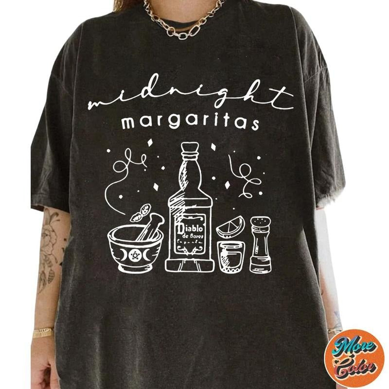 Midnight Margaritas Practical Magic Movie Shirt, Cotton Unisex T-shirt, Crew Neck, Size S- 3XL, Menswear Top, Womenswear Top Underwear Streetwear