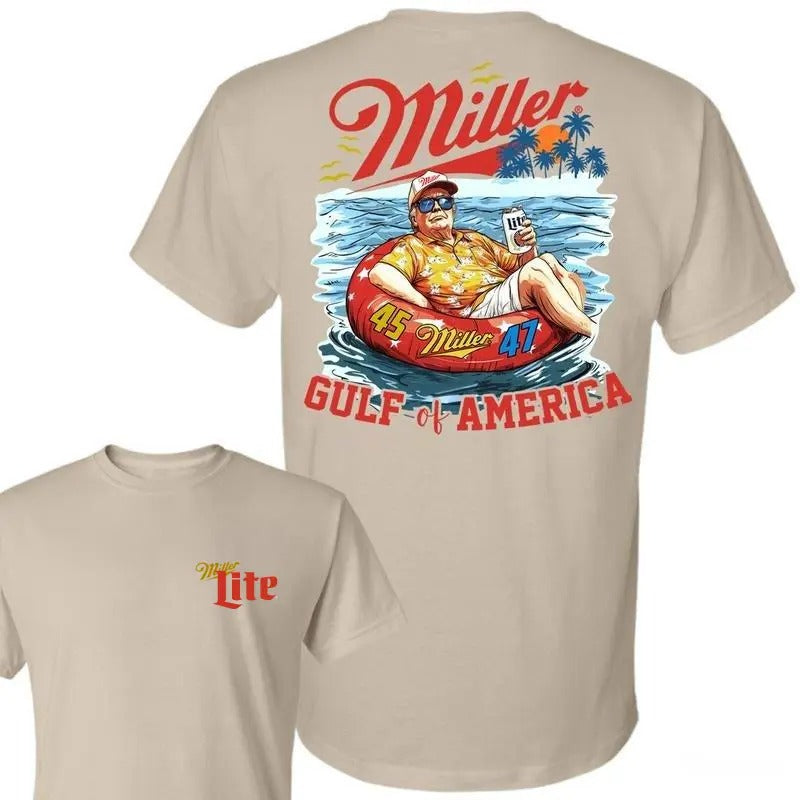 Miler Lite Trump Gulf Of America Shirt , Miler Lite Shirt, Maga 45th 47th Trump fan Tee, Funny Trump For Men, For Women