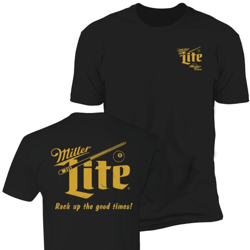 Miller Lite Rack Up T-shirt, Trending Both Sides Printed Unisex T-Shirt Casual Classic