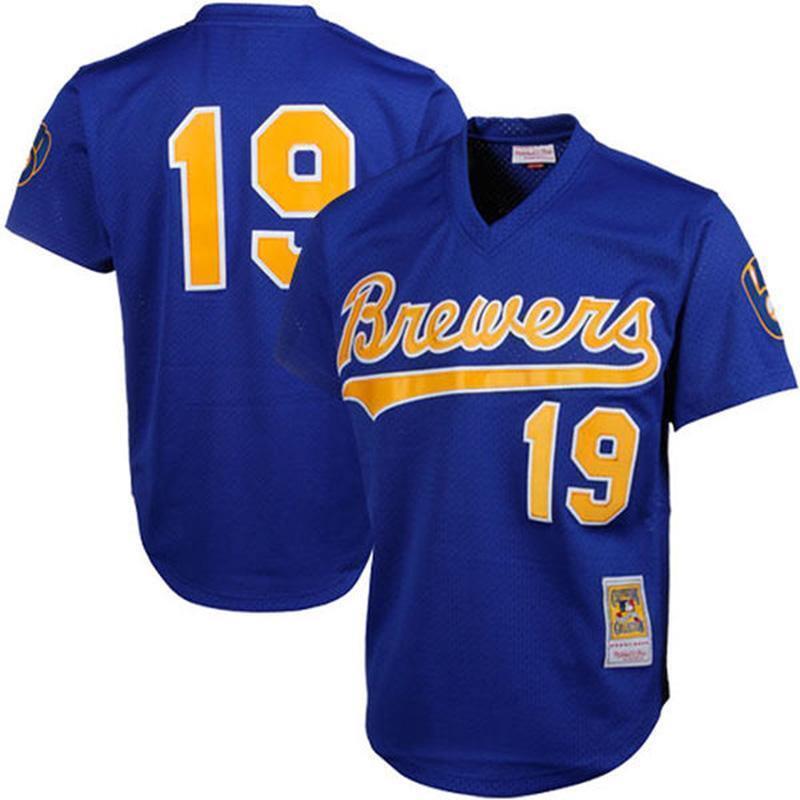 Milwaukee Brewers #19 Robin Yount Blue Retro