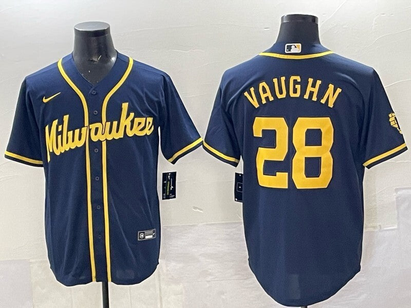 Milwaukee Brewers #28 Andrew Vaughn Brewers Adult Style 2